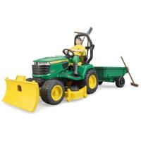 Спецтехніка Bruder садовий трактор John Deere з причіпом та фігуркою Фото