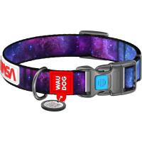 Нашийник для тварин WAUDOG Nylon з QR паспортом "NASA21" пластиковий фастекс Фото