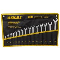 Ключ Sigma набор рожково-накидных 15шт 6-22мм CrV satine, тк Фото