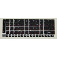 Наклейка на клавиатуру BestKey непрозора чорна, 68, червоний Фото