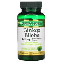 Травы Nature's Bounty Гинкго Билоба, 120 мг, Ginkgo Biloba, 100 капсул Фото