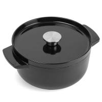 Кастрюля KitchenAid чавунна з кришкою 3,3 л Чорна Фото