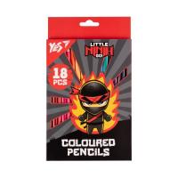 Карандаши цветные Yes 18 круг Ninja красно серый Фото