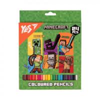 Карандаши цветные Yes 24 кольорів Minecraft Heroes Фото