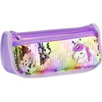 Пенал Cool For School 2 отделения с пайетками и аппликацией Фиолетовый Фото