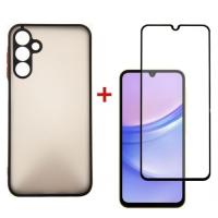 Чохол до мобільного телефона Dengos Kit for OPPO A18 case + glass (Black) Фото