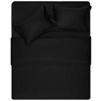 Простынь Ardesto Mix&Match Premium 100 бавовна, сатин чорний 180х24 Фото