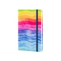 Книга записна Optima А5 Rainbow, тверда обкладинка текстиль, гумка, бло Фото