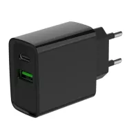 Зарядний пристрій Gembird 1xUSB-A + 1 Type-C (PD20Вт + QC3.0 18Вт) black Фото