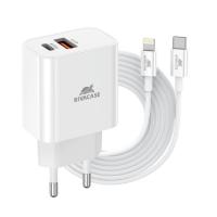 Зарядное устройство RivaCase 2хUSB-А + Type-C PD 20W+QC3.0 кабель Type-C-Lighti Фото