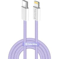 Дата кабель ColorWay USB-C to Lightning 1.0m 27W purple Фото