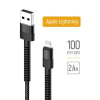 Дата кабель ColorWay USB-A to Lightning 1.0m 2.4А black Фото