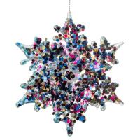 Ялинкова іграшка Novogod`ko Сніжинка 11 см Пластик 3D Фото