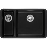 Мийка кухонна GRANADO Under top DOUBLE black shine Фото