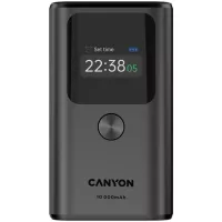 Батарея універсальна Canyon 10000mAh OnPower 130 TFT PD/30W Dark Grey Фото