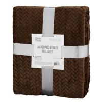 Плед Ardesto Jacquard Braid 160х200см, 100 поліестер, коричневи Фото