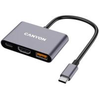 Концентратор Canyon hub DS-4 3in1 USB-C Grey Фото