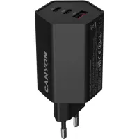 Зарядний пристрій Canyon HEXAGON 65 GaN 65W 2xPD 1xQC EU Black Фото