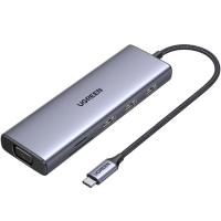 Концентратор Ugreen USB3.1 Type-C to HDMI/VGA/USB 3.0х3/RJ45/SD/TF/PD/ Фото