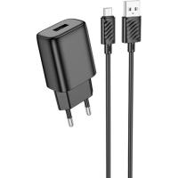Зарядное устройство HOCO C134A Solid USB + cable USB to Micro 5P Black Фото