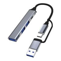 Концентратор Dynamode USB Type-C + USB-A to 1хUSB-C 3.0 1хUSB-A 3.0 2xUS Фото