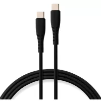 Дата кабель Vinga USB-C to USB-C 1.2m 100W Chip Silicon Black Фото
