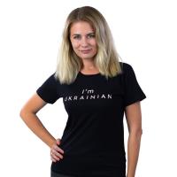 Футболка Sol's Imperial Women 190 I'am Ukrainian чорний M Фото