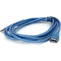 Дата кабель Voltronic USB 2.0 AM/AF 3.0m ferrite transparent blue Фото