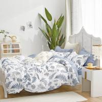 Постельное белье Home Line Сатин Твил Голубой папоротник полуторный Фото