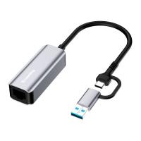 Адаптер ColorWay USB-C + USB A to RJ45 Ethernet 1000Mbps Фото