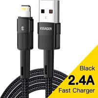Дата кабель Essager USB 2.0 AM to Lightning 2.0m 2.4A black Фото