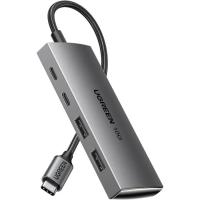 Концентратор Ugreen USB-C to 2xUSB 3.2 + 2xUSB-C 10Gbps CM480 gray Фото