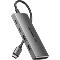Концентратор Ugreen USB-C to 2xUSB 3.2 + 2xUSB-C 10Gbps CM480 gray Фото