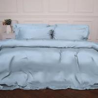 Постельное белье MirSon Tencel №04 Blue 200 x 220 Евро Фото