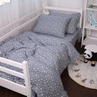 Постельное белье MirSon 012 Grey Stars Фланель 200х220 Евро Фото