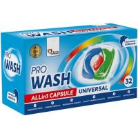 Капсулы для стирки Pro Wash All in 1 Universal 32 шт. Фото