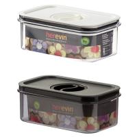 Пищевой контейнер Herevin Canister-Vacuum Lid-White-Black вакумна кришка 0.6 Фото