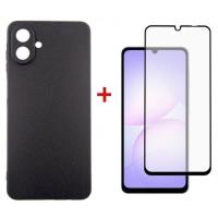 Чохол до мобільного телефона Dengos Carbon Kit for Samsung Galaxy A07 case + glass Bla Фото