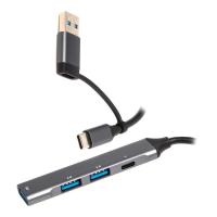 Концентратор Maxxter USB-C + USB-A to 1xUSB 3.0 + 2xUSB 2.0 + 1xUSB-C Фото