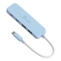 Концентратор J5create USB-C to 2xUSB-A + 2xUSB-C 3.2 10Gbps cyan Фото