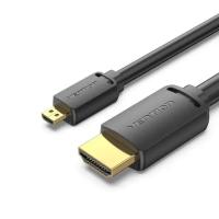 Кабель мультимедийный Vention HDMI M to HDMI micro M 1.0m 4K60Hz black Фото