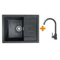Мойка кухонная Adamant Anila графіт + змішувач Фото