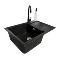 Мийка кухонна Adamant Horizon Medium чорний + змішувач та дозатор Фото