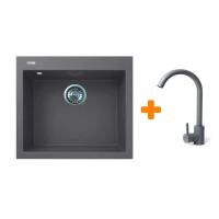 Мийка кухонна Adamant Univer сірий + змішувач Фото