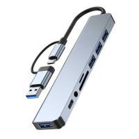 Концентратор Dynamode USB-C/A 8-in-1 1xUSB-C + 1xUSB 3.0 + 3xUSB 2.0 + 3 Фото