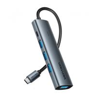 Концентратор Vention USB-C to 4xUSB 3.0 + 1xUSB-C black Фото