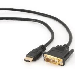 Кабель мультимедийный Cablexpert HDMI M to DVI M 0.5m 18+1pin Фото