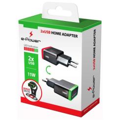 Зарядное устройство E-power 2 * USB 2.1A + holder Фото
