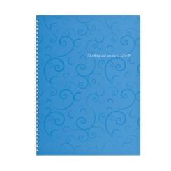 Блокнот Buromax spiral side, А4, 80sheets, Barocco, square, blue Фото