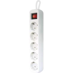 Сетевой удлинитель Defender S518 1.8 m 5 роз switch white Фото 1